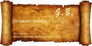 Gromen Benke névjegykártya